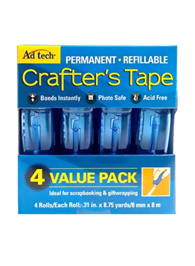 Ad-Tech 4-Piece Permanent Crafters Tape Blue/Clear - Image 1