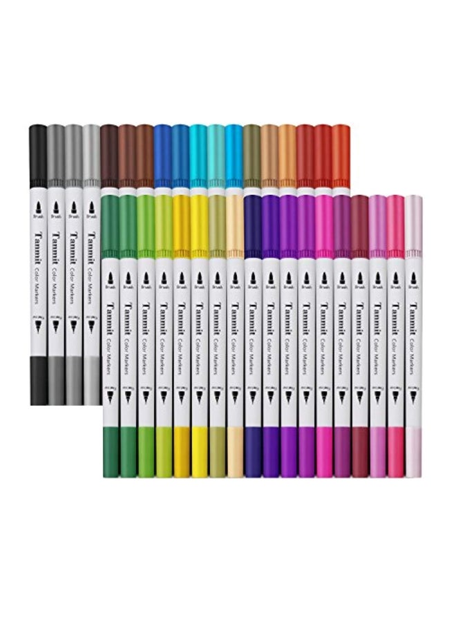 TANMIT 36-Piece Marker And Highlighter Pen Set Green/Grey/Black  - Image 1