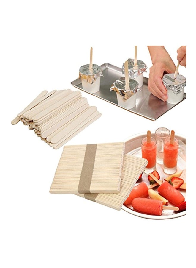 KTOJOY 200-Piece Ice Cream Craft Sticks Beige - Image 3