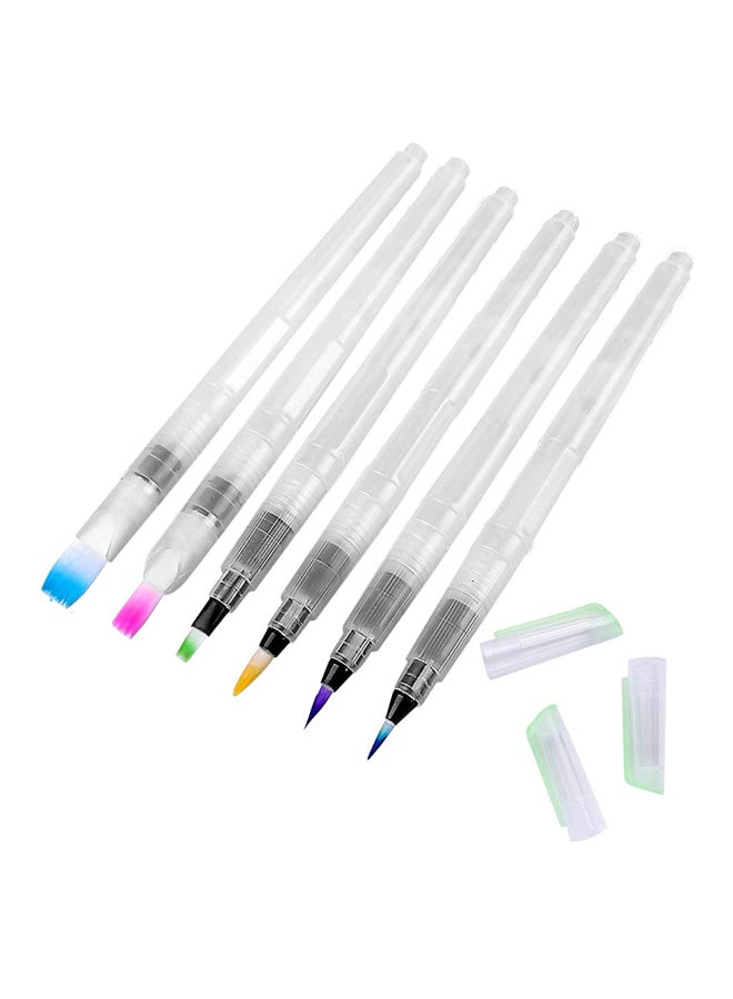Ohuhu - 6-Piece Aqua Painting Brush Pens Set Clear - Image 1