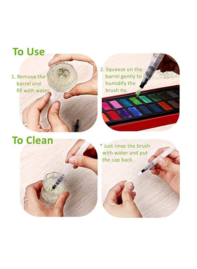 Ohuhu - 6-Piece Aqua Painting Brush Pens Set Clear - Image 1