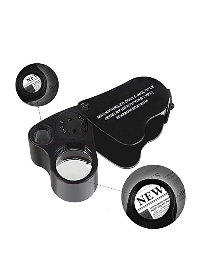 JARLINK Portable Magnifier With Bright LED Light Black - Image 4