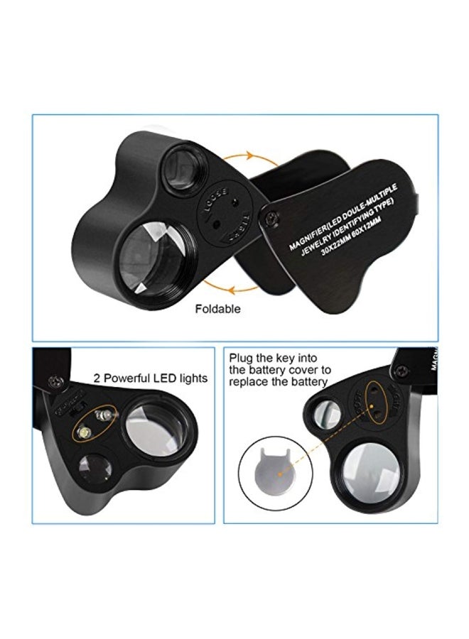 JARLINK Portable Magnifier With Bright LED Light Black - Image 5