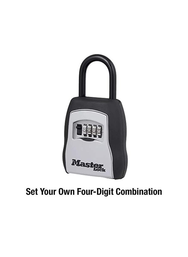 Master Lock - 5 Key Capacity Portable Lock Box Black/Grey 9.2x5.2x1.9inch - Image 1
