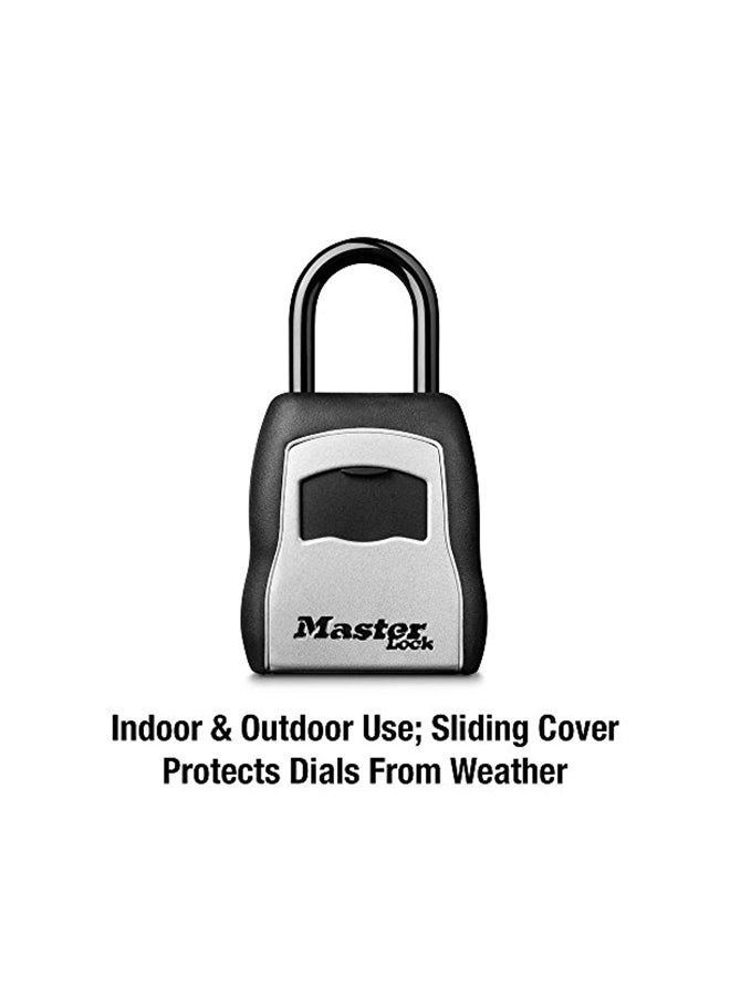 Master Lock - 5 Key Capacity Portable Lock Box Black/Grey 9.2x5.2x1.9inch - Image 1