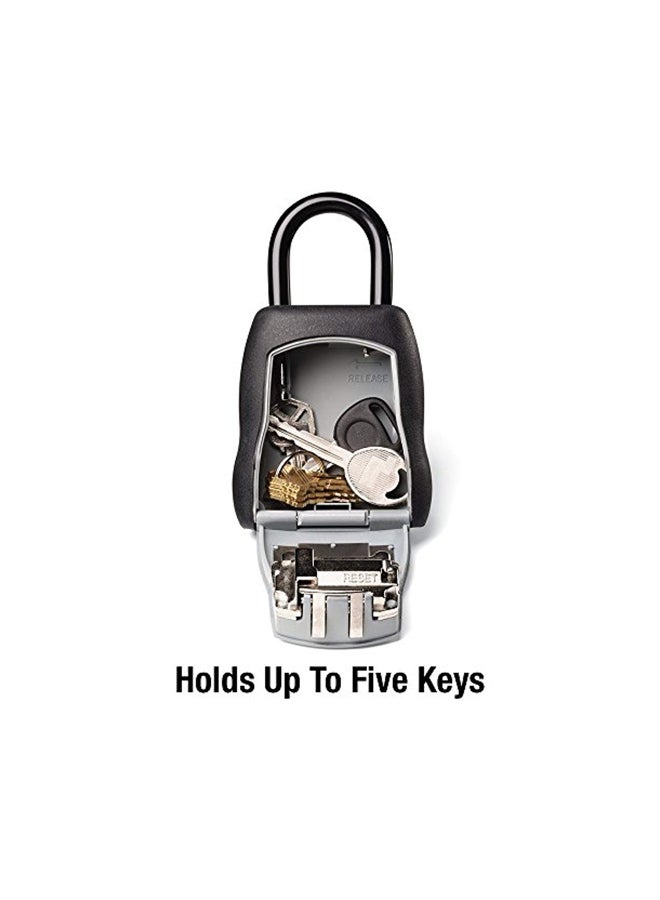 Master Lock - 5 Key Capacity Portable Lock Box Black/Grey 9.2x5.2x1.9inch - Image 1