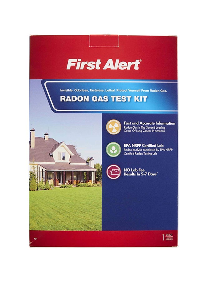 FIRST ALERT Radon Gas Test Kit White/Red - Image 1