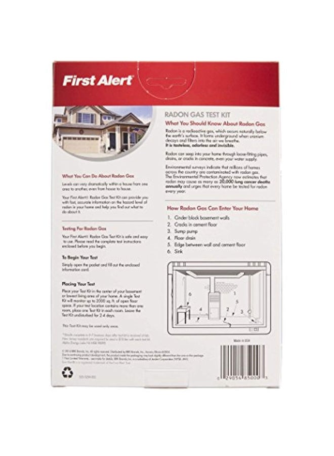 FIRST ALERT Radon Gas Test Kit White/Red - Image 3