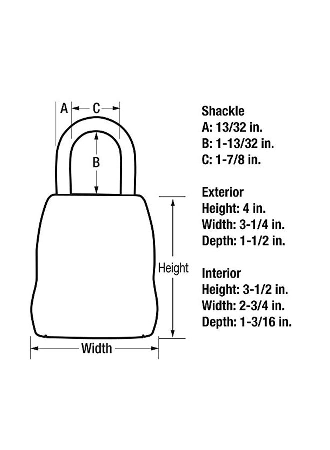 Master Lock - 5 Key Capacity Portable Lock Box Black/Grey 9.2x5.2x1.9inch - Image 1