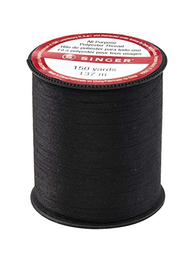 SINGER All Purpose Polyester Thread Black 1.5x1.5x0.7inch - Image 1