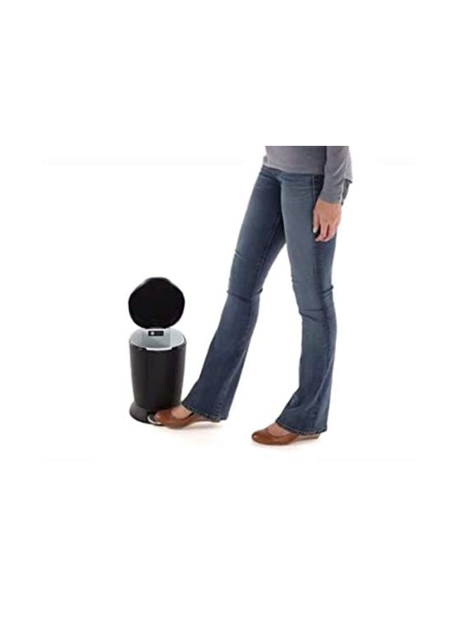 simplehuman - Mini Round Step Trash Can Black 10.8x8x12.1inch - Image 1