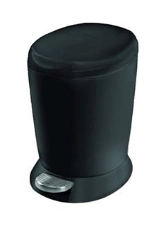 Mini Round Step Trash Can Black 10.8x8x12.1inch