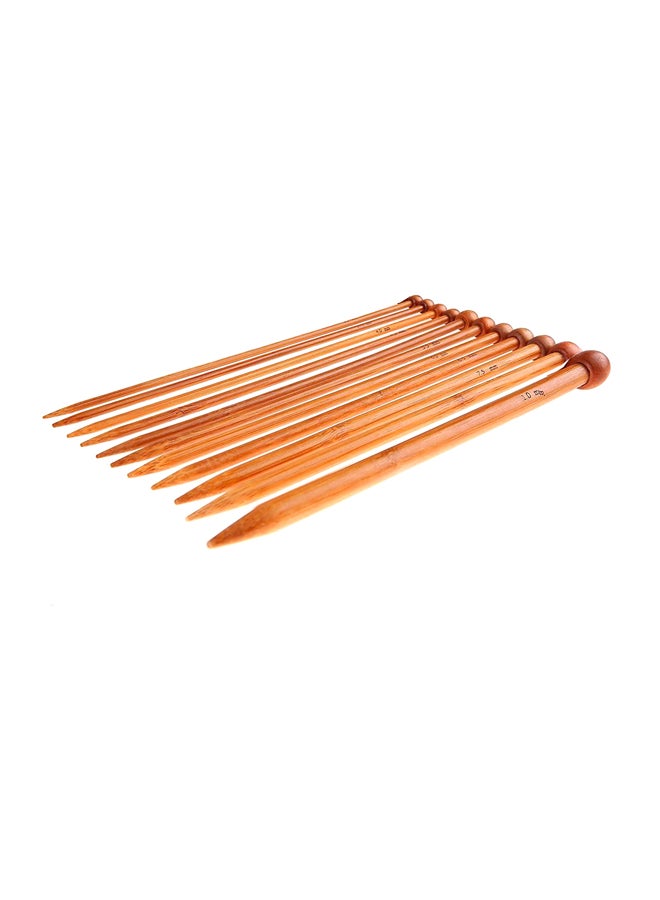 Fairycece 22-Piece Bamboo Knitting Needles Set With Storage Bag Brown/Pink  - Image 1