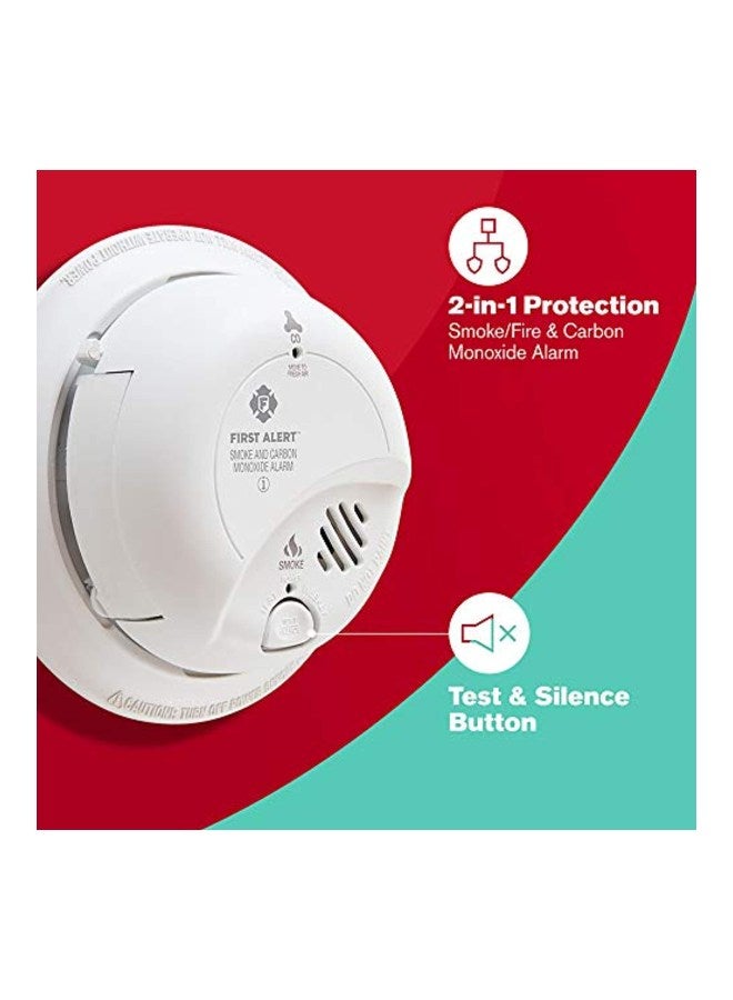 FIRST ALERT Smoke Detector And Carbon Monoxide Detector Alarm White 5.6x5.6x1.9inch - Image 3