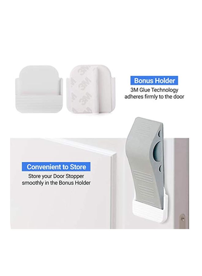 Wundermax Decorative Door Stopper With Holder Grey/White 4.8x1.6x1inch  - Image 4