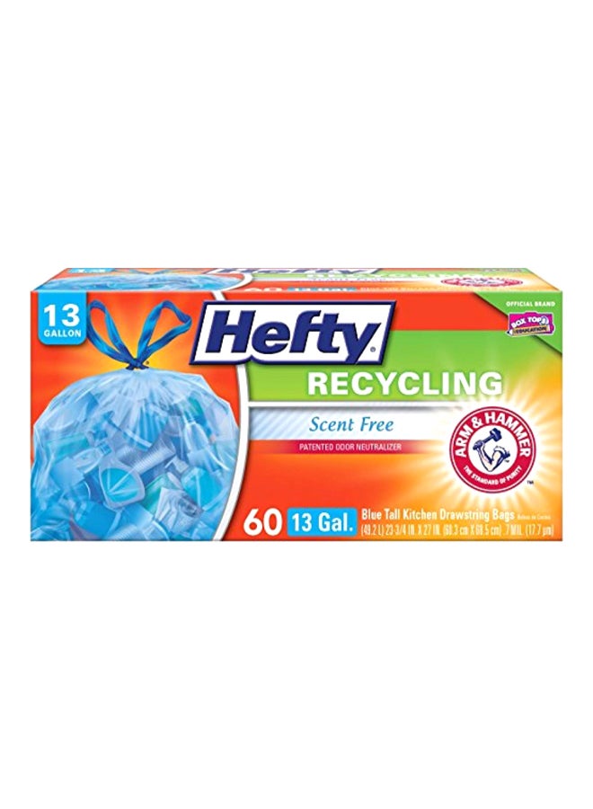 Hefty 60-Piece Trash Bag Blue 4.2 x 9.5 x 4.5inch  - Image 1