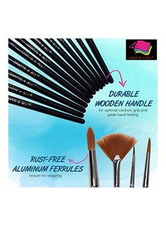 Crafts 4 ALL 12-Piece Paint Brush Black/Silver/Brown 10.3 x 5.2 x 0.4centimeter  - Image 3