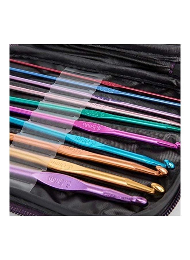BetyBedy 22-Piece Aluminium  Crochet Hook Set Gold/Blue/Purple 7.1x5.1x0.6inch  - Image 2