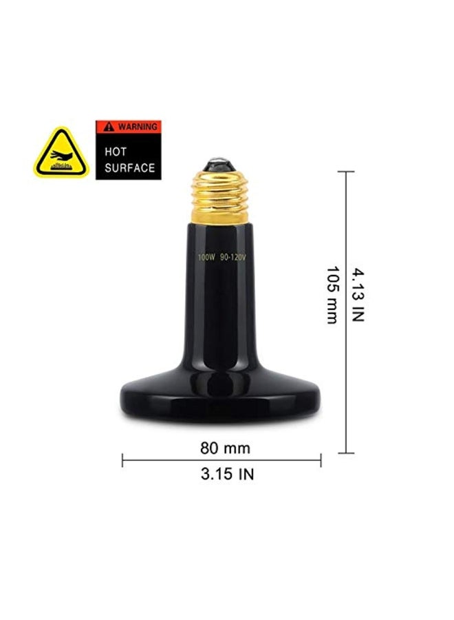 OMAYKEY 2-Piece Heat Lamp With Digital Thermometer Black 4.1x3.2x3.2inch - Image 3