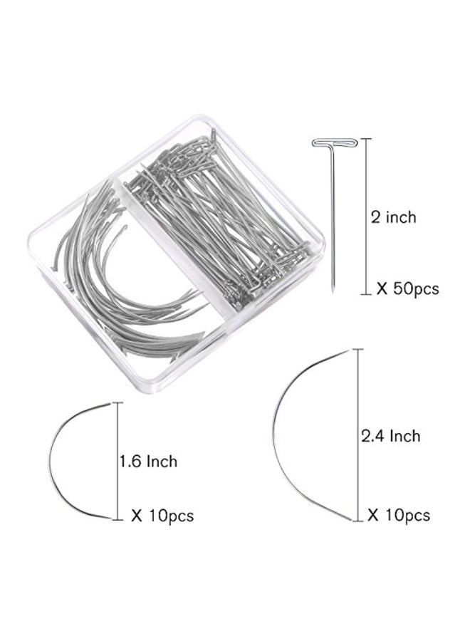 Bememo 70-Piece Wig Making Needles Silver 2inch - Image 2