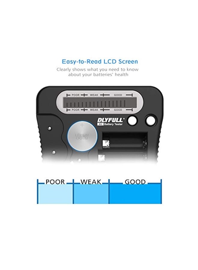 DLYFULL - Battery Tester With LCD Display Black 5.2x3.5x0.9inch - Image 1