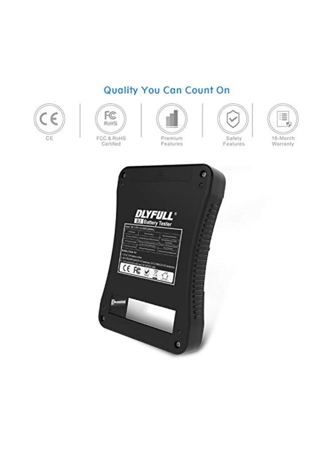 DLYFULL - Battery Tester With LCD Display Black 5.2x3.5x0.9inch - Image 1