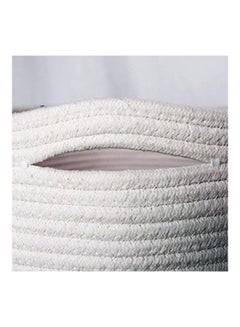 Goodpick Large Cotton Rope Basket Grey/White 15.8x15.8x13.8inch  - Image 4