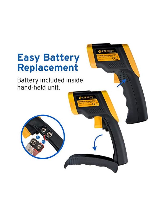 ETEKCITY 800 Digital Infrared Thermometer Black/Yellow  - Image 5