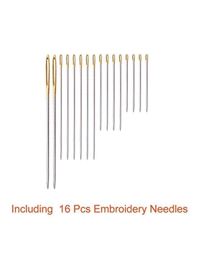PAXCOO - 124-Piece Embroidery Floss Cross Stitch Thread With Needles Multicolour - Image 1