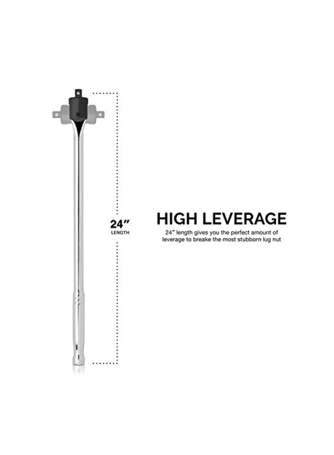 Neiko - Drive Premium Breaker Bar Silver/Black 12x2x2inch - Image 1
