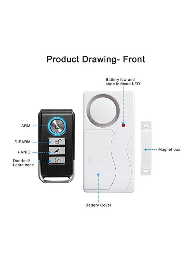 wsdcam Wireless Anti-Theft Remote Control Door Alarm White/Grey 3.4x1.6x0.6inch - Image 3