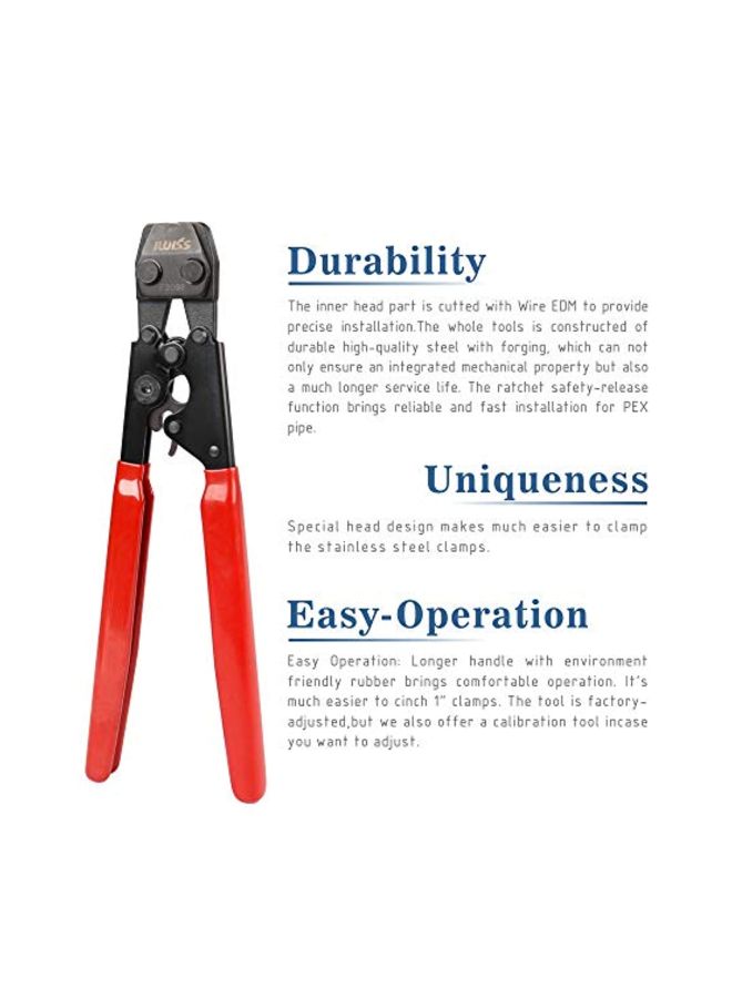 IWISS Ratcheting Cinch Crimping Tool Red/Black 11x1x7inch - Image 3