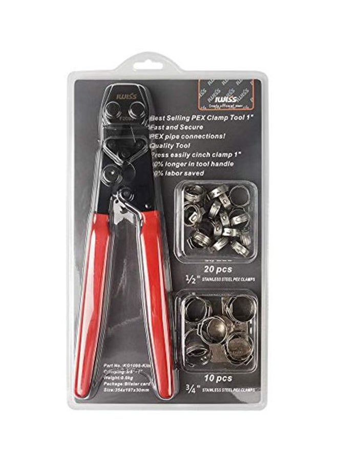 IWISS Ratcheting Cinch Crimping Tool Red/Black 11x1x7inch - Image 1