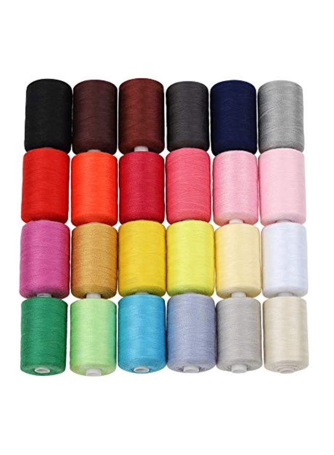 HAITRAL 24-Piece Sewing Thread Multicolour 1000yard - Image 1