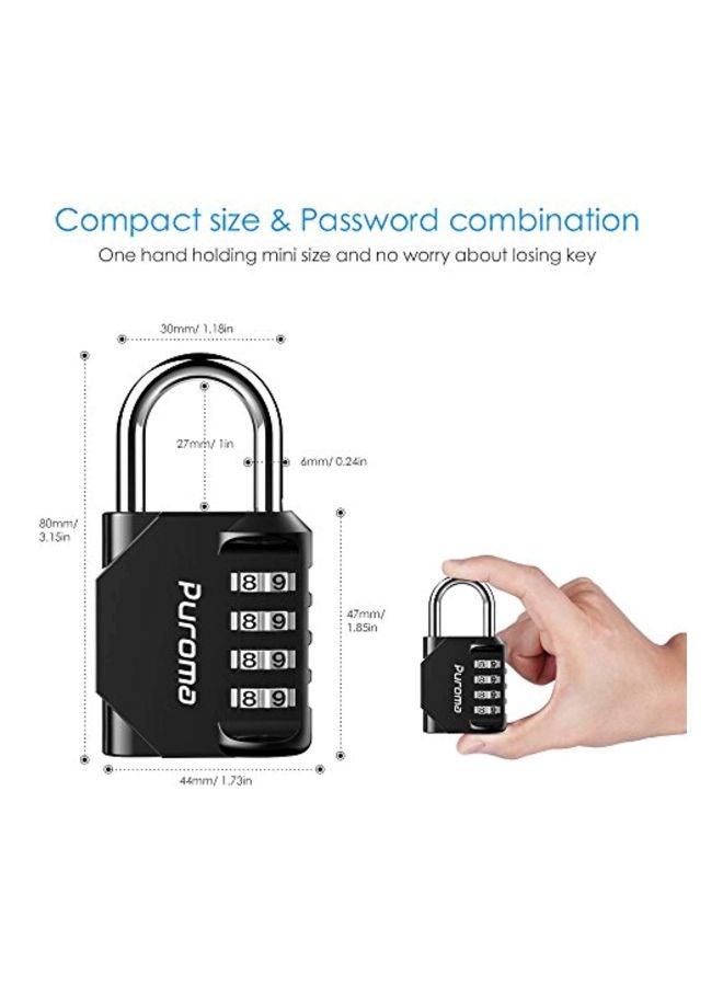 بوروما مجموعة أقفال توافقية من قطعتين أسود 3.1x1.7x0.8بوصة - Image 2