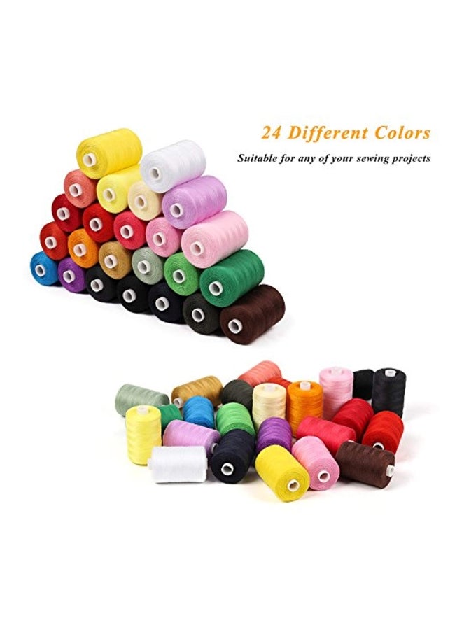 HAITRAL 24-Piece Sewing Thread Multicolour 1000yard - Image 3