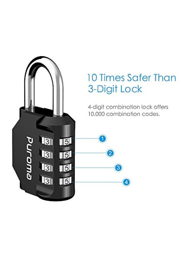 بوروما مجموعة أقفال توافقية من قطعتين أسود 3.1x1.7x0.8بوصة - Image 5