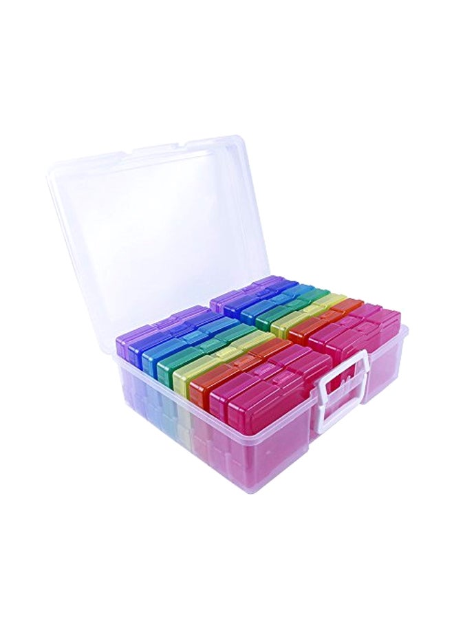 Novelinks Transparent Storage Container Box Multicolour 14.8x12x5.1inch  - Image 1