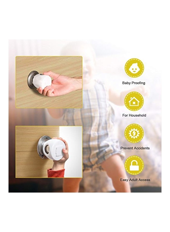 BETERTEK 4-Piece Door Knob Safety Cover Set White 2.6x2.6x2.36inch  - Image 3