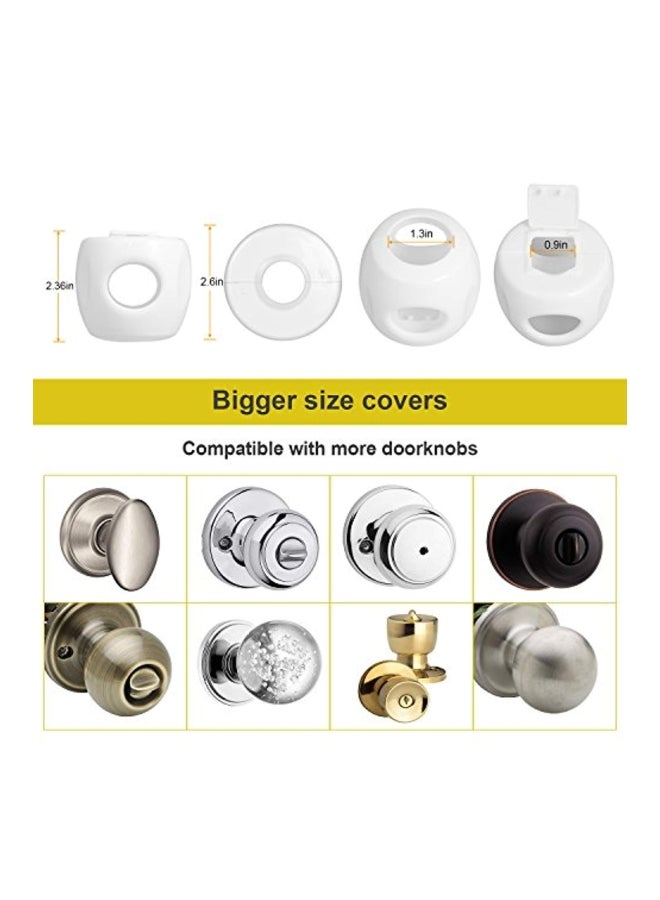 BETERTEK 4-Piece Door Knob Safety Cover Set White 2.6x2.6x2.36inch  - Image 4