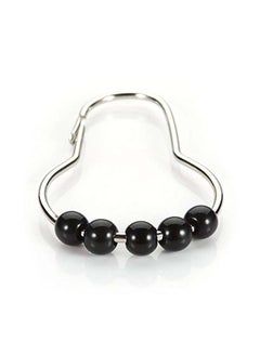 Amazer Pack Of 12 Shower Curtain Ring Hook Black/Silver 3 x 1.4 x 0.1inch  - Image 3