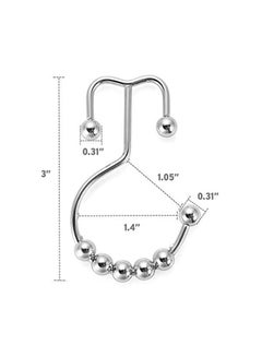 Amazer 12-Piece Shower Curtain Rings Hook Silver 3 x 0.2 x 1.8inch  - Image 4