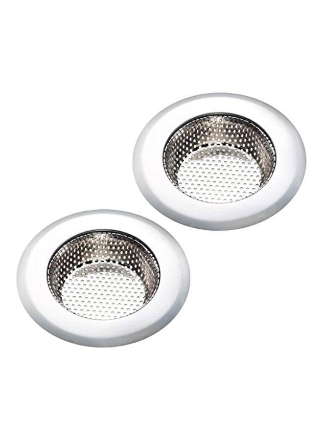 Fengbao 2-Piece Kitchen Sink Steel Strainer Silver 4.5x1x4.5inch  - Image 1