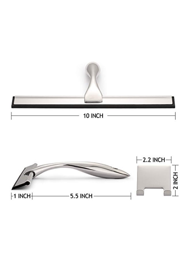 Hiware Stainless Steel All-Purpose Shower Squeegee White 10inch - Image 2