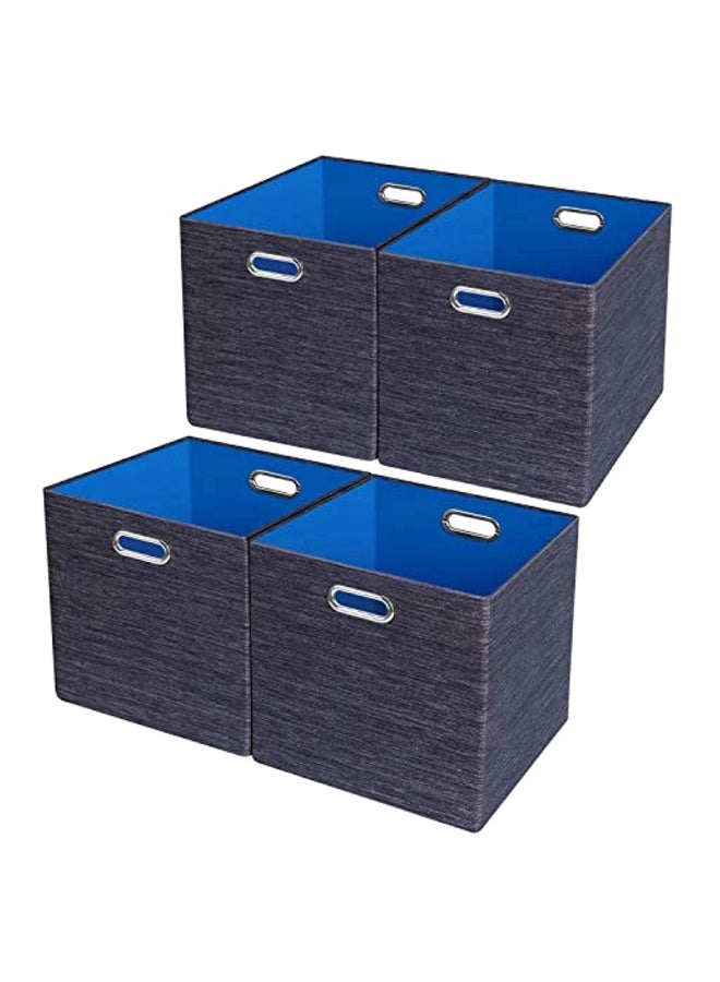 Posprica - 4-Piece Foldable Organizer Grey/Blue 11x11x11inch - Image 1