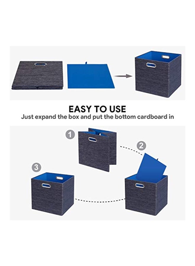 Posprica - 4-Piece Foldable Organizer Grey/Blue 11x11x11inch - Image 1