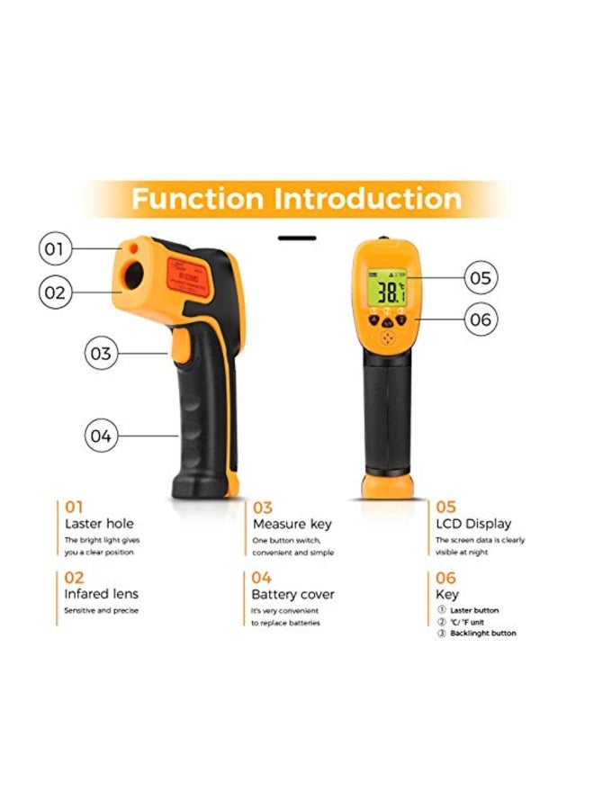 SOVARCATE Digital IR Laser Temperature Gun With Meat Thermometer Black/Yellow 11.8x7.9x2inch - Image 4