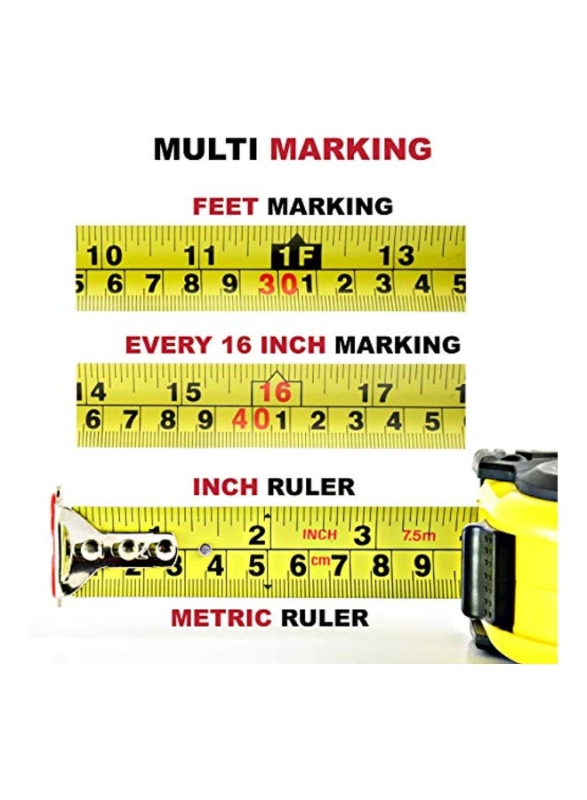 Kutir Measuring Tape Yellow/Black 7.5meter  - Image 5