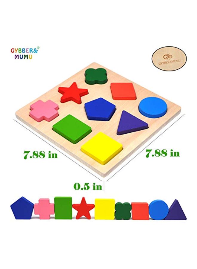 GYBBER&MUMU 9-Piece Preschool Shapes Wooden Puzzle Set - Image 3
