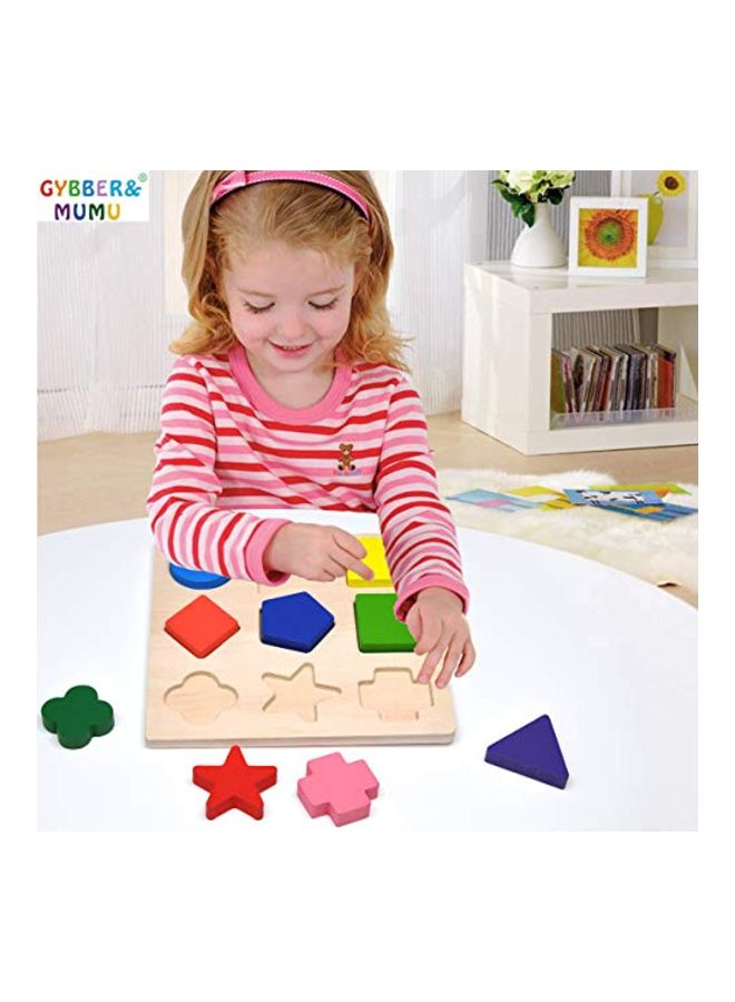 GYBBER&MUMU 9-Piece Preschool Shapes Wooden Puzzle Set - Image 4